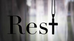 A picture with the crucifix as the T in rest